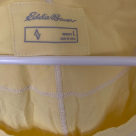 NWT Eddie Bauer travel and trek yellow short sleeve shirt size large - Picture 2 of 4